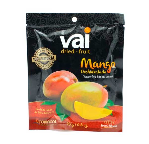 Disfruta de la dulzura natural del Mango Deshidratado vai® en cualquier momento del día.