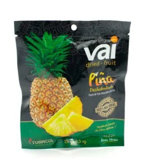 Piña deshidratada VAI®: Rica en vitaminas, práctica de consumir en cualquier momento y lugar. ¡Sin azúcar ni químicos!