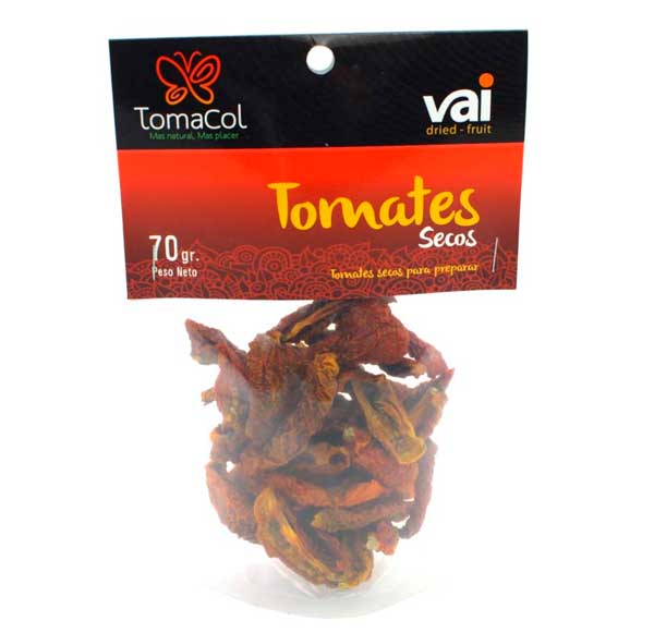 Descubre el tomate seco colombiano. Hidrátalo en agua caliente, consérvalo en aceite y disfrútalo en tus platillos favoritos con Tomacol®.